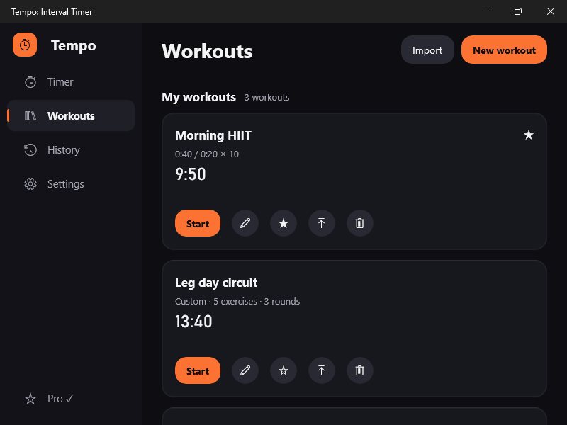 Tempo: Interval Timer screenshot