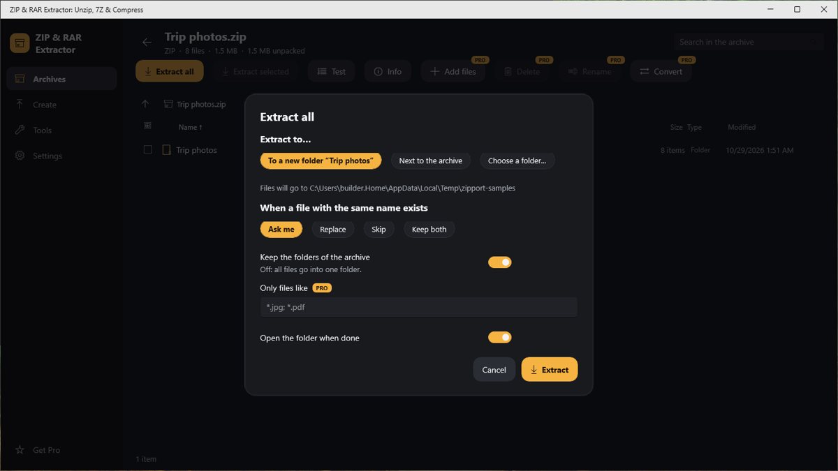 ZIP & RAR Extractor screenshot